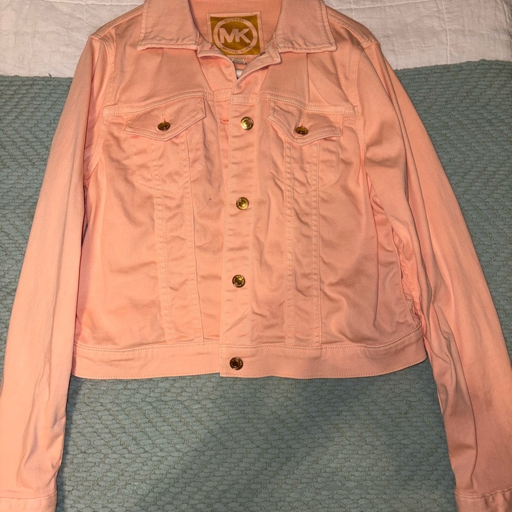 Michael Kors Pink Jean Jacket Casual Lightweight Design